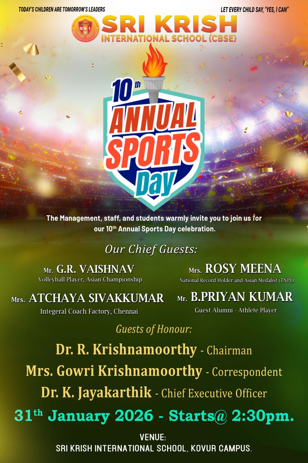 10th Annual Sports Day – Day 2 (31st January 2026)